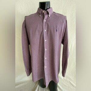 Polo Ralph Lauren Shirt Men's XL Blake Fit Red Checkered Long Sleeve Cotton